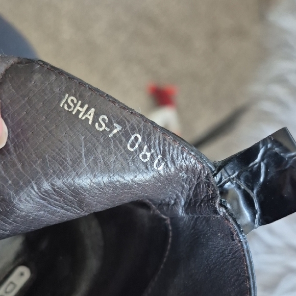 Donald J. Pliner Black Croc-Embossed Ankle Boots - Picture 10 of 14